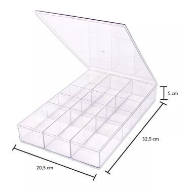 Imagem de Caixa Organizadora Transparente - Divisórias Modulares