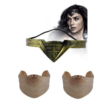 Imagem de Fantasia Amazona Mulher Maravilha C/ 1 Tiara e 2 Braceletes