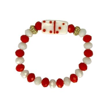 Imagem de Pulseira Zé Pelintra Firma Dominó Cristal E Silicone