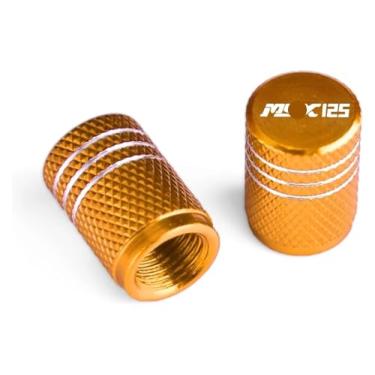 Imagem de Tampas de haste de válvula de pneu de roda CNC capas herméticas para motocicleta compatível com MSX125 MSX125Grom MSX125SF MSX 125Grom 125 125SF (2 peças douradas)
