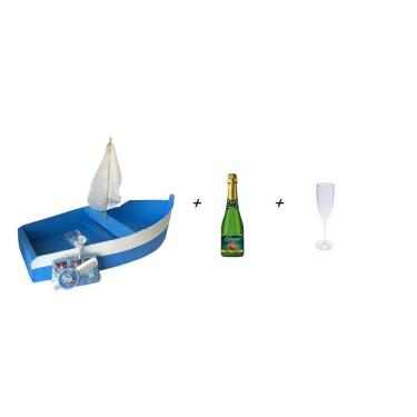 Imagem de Kit Barco Yemanjá 30Cm + Kit+ Cidra+ Taça- Oferenda Ano Novo
