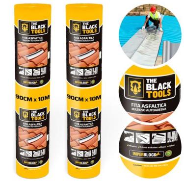 Imagem de Kit 2 Mantas Asfalticas Auto Adesiva Aluminizada 90cm X 10m - THE BLAC