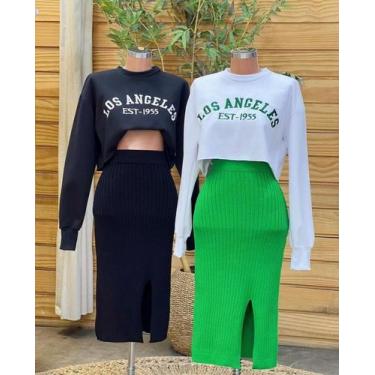 Imagem de Blusa cropped manga longa - Kausando impacto , Preto, unico