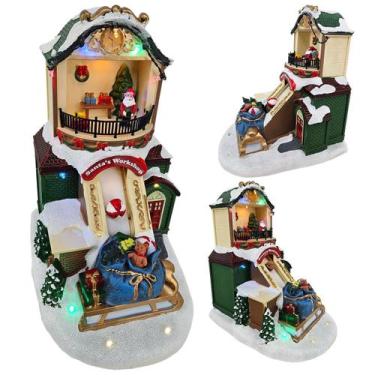 Imagem de Vila Natalina Musical Natal Papai Noel Fabrica de Brinquedo Movimento 