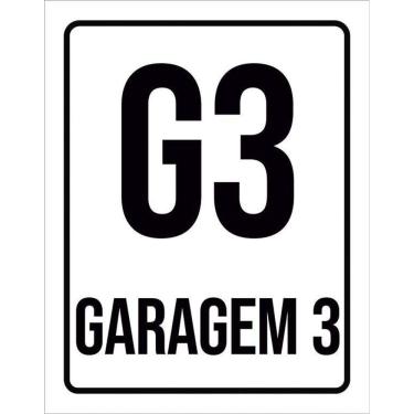 Imagem de Kit 3 Placas Sinalização Ambiente Indicativo G3 Garagem 3