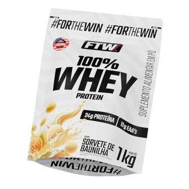 Imagem de FTW 100% Whey Protein com Proteína Concentrada WPC, para Atletas com Alto Valor Biológico, Suplemento Pós-Treino Sem Glúten - Refil 1kg (Sabor Sorvete de Baunilha)