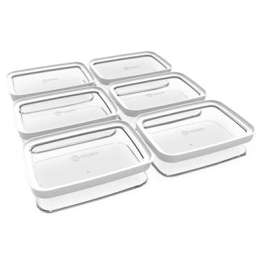 Imagem de Kit Conjunto 06 Potes Herméticos Para Mantimentos Acrílico (Branco)