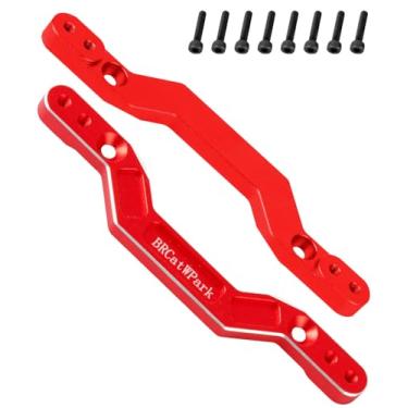 Imagem de BRCatWPark Aluminium Shock Tower Shock Mounts Upgrades Part for 1/18 Granite Grom 1/16 Mojave Grom 1/14 Mojave Grom Mega 380,RC Front Rear Shock Mounts Damper Plate Set Hops Up,Red