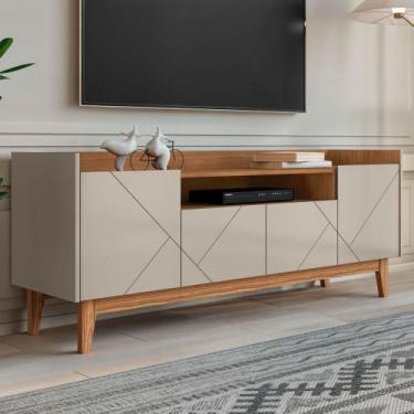 Imagem de Rack para TV Até 65 Polegadas Andriely 4 Portas Off White/Cedro - Pnr 
