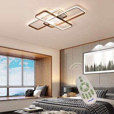 Imagem de Luminárias de teto modernas embutidas para sala de estar e jantar, iluminação regulável com controle remoto, lustre quadrado chique de acrílico com abajur para sala de estar, quarto, banheir