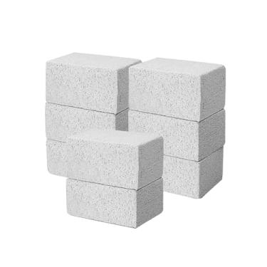 Imagem de Keliheyle Bloco de tijolos para limpeza de grelha, pacote com 8, pedra para churrasco, não arranha, esfregão de pedra preta para remover manchas, limpar fogões planos, vaso sanitário, piscina