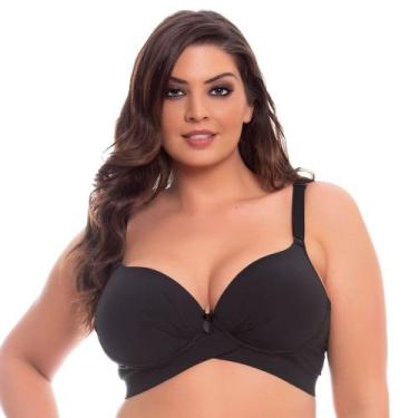 Imagem de Sutiã Plus Size Reforçado Com Bojo Corpo Nu, GG/46, Preto