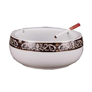 Imagem de Cinzeiros para Cigarros Azul e Branco Cerâmica Europeia Retro Sala de Estar Cinzeiro Boutique Grande Prático Cinzeiro de Cerâmica Elegante Personalidade Criativa Escritório Cinzeiro Redondo Decoração