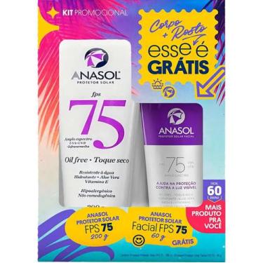 Imagem de Kit Locao Corporal Fps75 200g + Protetor Facial 60g - Anasol