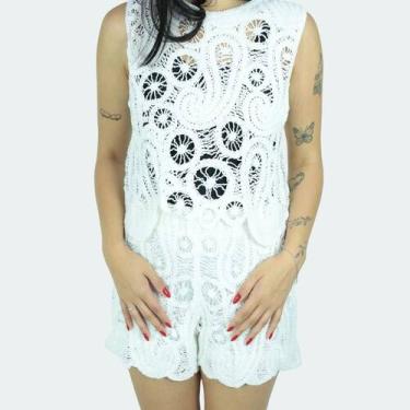 Imagem de Conjunto Saída de Praia Feminino Top e Short - BAUARTE, Branco