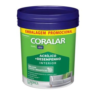 Imagem de Tinta Acrílica Coralar Mais Desempenho Branco Gelo Balde 20L Coral
