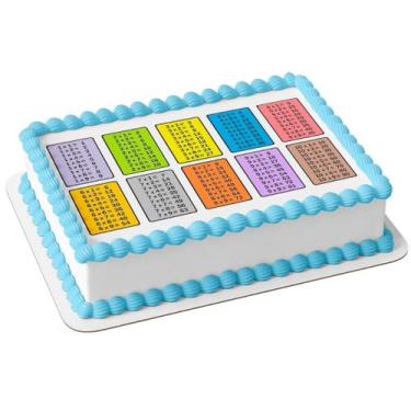 Imagem de Papel arroz para bolo festa comemoração feliz aniversário tabuada mate