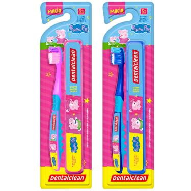 Imagem de KIT ESCOVA + ESTOJO PEPPA PIG - MACIA - 3 ANOS+ DENTALCLEAN