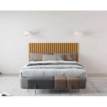 Imagem de Cabeceira Ripado Maracá 162cm Para Cama de Casal/Queen Nature - Rede M