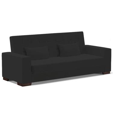 Imagem de Sofá Cama Decorativo 210cm Beesley Veludo Preto - Gran Belo