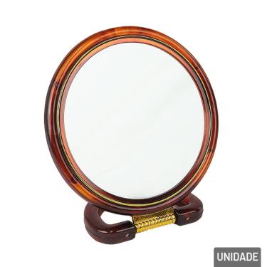 Imagem de Espelho de Mesa Dupla Face 26,5x18cm Redondo - Tudo em Caixa