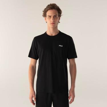 Imagem de Camiseta Masculina Fila Regular Classic, Preto/Preto/Branco, P