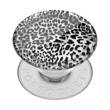 Imagem de PopSockets Aderência de telefone à base de plantas com suporte expansível, aderência adesiva, ecológica - leopardo preto