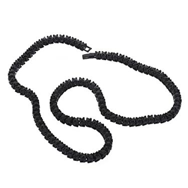 Imagem de metaltree98 Colar de corrente de pedra de tênis banhado a preto 40,6 cm / 45,7 cm / 50,8 cm / 56 cm / 61 cm, Latão, Zircônia cúbica