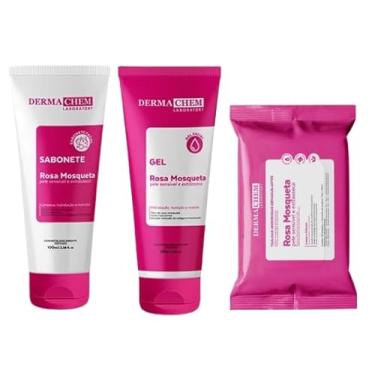 Imagem de Kit Rosa Mosqueta – Sabonete Facial + Gel Hidratante + Lenço Demaquilante | Limpeza, Hidratação e Revitalização da Pele