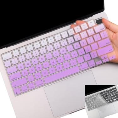 Imagem de Pacote com 2 capas de teclado para MacBook Pro 2025-2021 35.6 cm 40.6 cm M4 M3 M2 M1 Pro/Max, MacBook Air 2025-2023 33.0 cm 38.1 cm M4 M3 M2, película ultrafina para teclado de 36.1 cm 41.1 cm MacBook