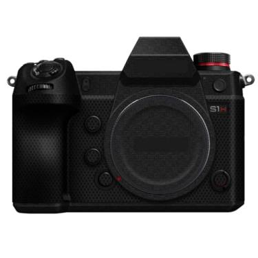Imagem de S1H Adesivo de capa de câmera antiarranhões para Panasonic Lumix S1H Película Protetora Decalques S1H (Fibra Armadura Preto)