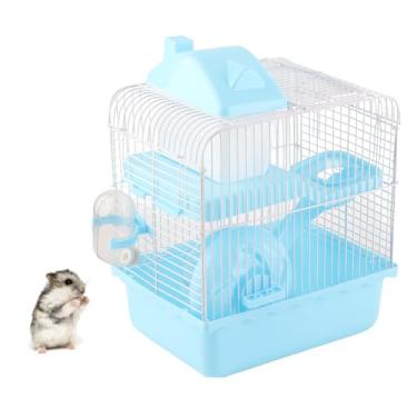 Imagem de Zerodis Gaiola para Hamster de 2 Níveis Produtos para Animais de Estimação Suprimentos para Animais de Estimação Pequenos Gaiolas Pequenas Casa Espaçosa para Hamsters Porquinhos-da-índia e Coelhos