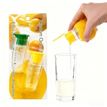 Imagem de Pacote com 2 espremedores de limão, espremedor de limão de plástico, extrator de suco compacto, espremer limão para coquetéis, bebidas