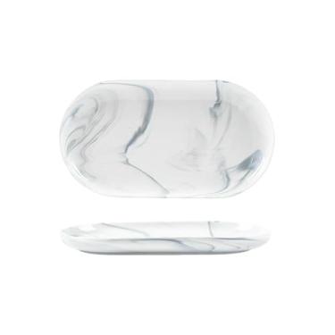 Imagem de Pratos espessados de mármore sólido de cerâmica escaldante doméstico - prato de peixe de 30,5 cm