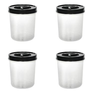 Imagem de 2X 4 Pote Porta Alimento Tampa De Rosca 1 Litro Kit 4 Peças