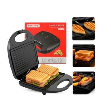 Imagem de Sanduicheira Elétrica 750w 110v Aquecimento Rápido Lanches - Tomate, 1