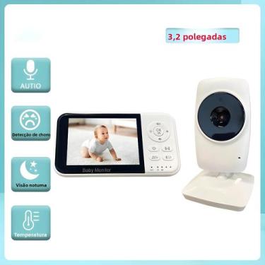 Imagem de Monitor De Bebê Com Câmera Sem Fio De 3,2 Polegadas LCD, Áudio Bidirec