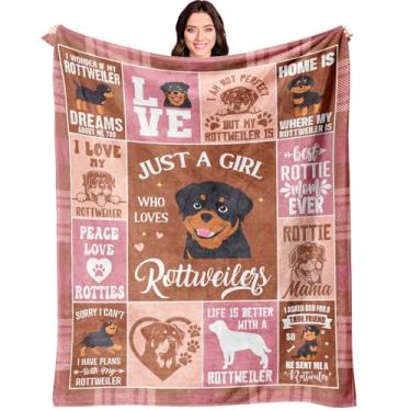 Imagem de Stbyiz Presentes Rottweiler, cobertor Rottweiler 152 cm x 127 cm, presentes Rottweiler para mulheres, presentes de aniversário para donos de amantes de Rottweiler, presentes de mãe Rottweilers para