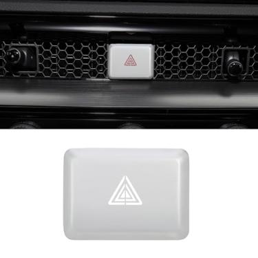 Imagem de TOMALL Capa de botão de luz de aviso de perigo compatível com Honda Civic Accord CR-V HR-V 2026 2025 2024 2023 moldura de interruptor de lâmpada de emergência inoxidável guarnição (prata)