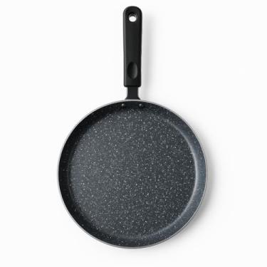 Imagem de Frigideira Tapioqueira Antiaderente com Indução, Preta, Base em Alumínio, 26cm, para Panquecas e Tapiocas