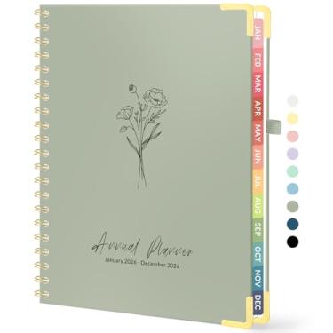 Imagem de Agenda 2026, calendário Forvencer semanal e mensal, janeiro de 2026 a dezembro de 2026, 21,6 cm x 28 cm, livro de agenda de capa dura com abas, lindo planejamento diário com bolso interno, organizador