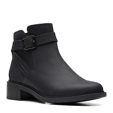 Imagem de Clarks Bota feminina Maye Strap Ankle Boot, Couro preto, 9.5