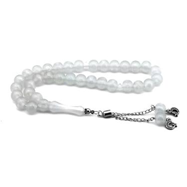 Imagem de Rosário masculino Chameleon Sphere Cut Phosphorus Cat Eye Powder Amber que muda de cor no rosário brilhante escuro