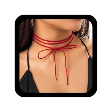 Imagem de Allereyae Colar gargantilha de veludo com laço gótico, colares de couro de camurça preta, colar de veludo, colar longo de corda, gravata borboleta, gargantilha de festa, baile, joia feminina, Zinco