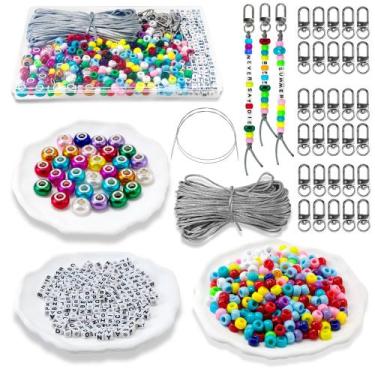 Imagem de Kit de fabricação de chaveiros AOUXSEEM DIY, crachá com miçangas e gan