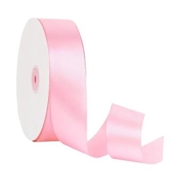 Imagem de Vaveren Rolo de fitas de tecido sólido, fita de cetim elegante e larga, 100 jardas, para laços de cabelo, embrulho de presentes, decoração de e, Luz Rosa