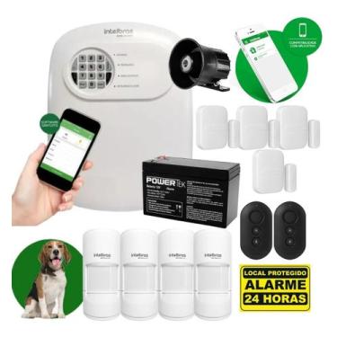 Imagem de Kit Alarme Intelbras 4 Sensor Presença Pet Cf E 4 Magnético