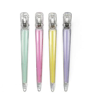 Imagem de Drayas 4 peças de grampos de cabelo para corte de estilo, faixa de silicone antiderrapante profissional clipes de bico de pato clipes de corte de salão, acessórios de cabeleireiro para cabelo para