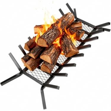 Imagem de Shimeyao Suporte de lareira resistente de 91 cm para lareira 0,63 cm de ferro fundido sólido para fogão de lenha para lareira para lareira em ambientes internos e externos