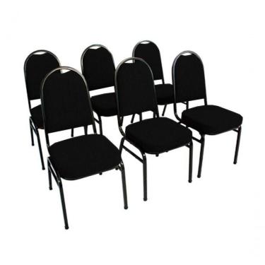 Imagem de Kit Com 6 Cadeiras Para Auditórios Linha Hotel Preto